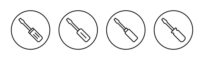 Screwdriver icons set.tools sign and symbol