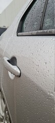 rain dew on car