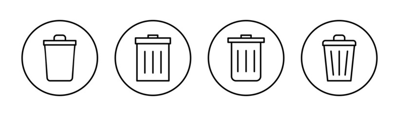 Trash icons set. trash can icon. delete sign and symbol.