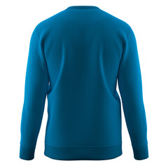 Crewneck Sweatshirt, 3D render back view, isolated on white background