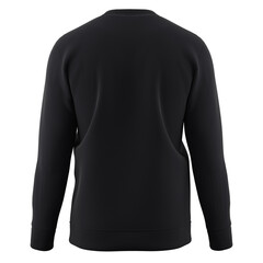 Crewneck Sweatshirt, 3D render back view, isolated on white background