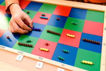 This Checker Board is used for short and long multiplications in montessori schools.