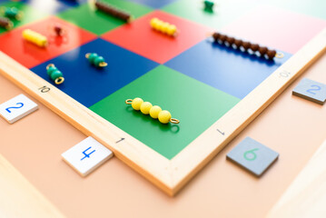 This Checker Board is used for short and long multiplications in montessori schools.