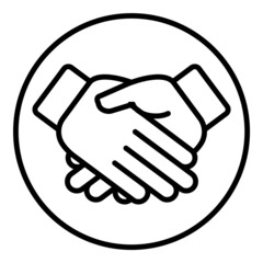 Fototapeta premium Handshake Flat Icon Isolated On White Background