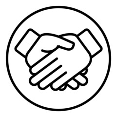 Obraz premium Handshake Flat Icon Isolated On White Background