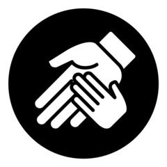 Obraz premium Child And Parent Hands Flat Icon Isolated On White Background