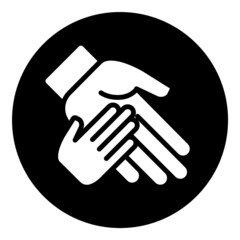 Child And Parent Hands Flat Icon Isolated On White Background