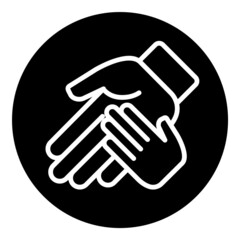 Child And Parent Hands Flat Icon Isolated On White Background