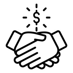Business Agreement Handshake Flat Icon Isolated On White Background