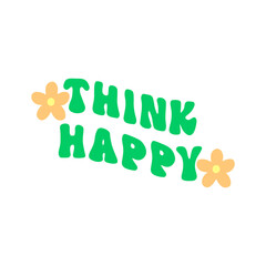 vector themed typography think happy