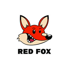 red fox cartoon design element for logo, poster, card, banner, emblem, t shirt. Vector illustration
