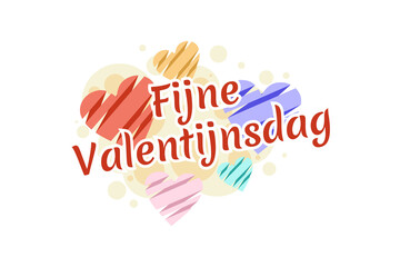 Translation: Happy Valentine's Day. Vector illustration of Happy Valentine's Day. Suitable for greeting card, poster and banner