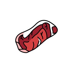 Beef striploin color line icon. Cutting meat.