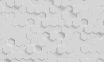 3D Rendering Top View Numerous Hexagon 3D illustration Background