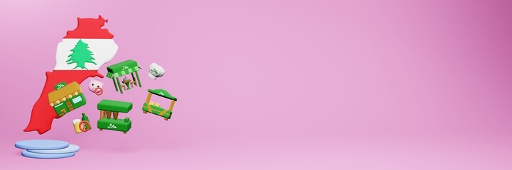 3d rendering of halal restaurants and places to eat in Lebanon for Eid Al Fitri, Eid Al Adha and Ramadan