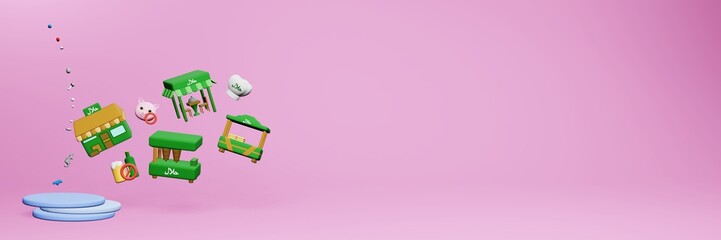 3d rendering of halal restaurants and places to eat in Northern Mariana Islands for Eid Al Fitri, Eid Al Adha and Ramadan