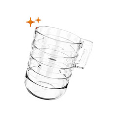 Fototapeta na wymiar glass cup kitchen icon 3d rendering