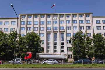 Fototapeta na wymiar Facade of Ministry of Environment building in Warsaw capital city, Poland