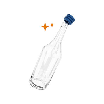 glass bottle kitchen icon 3d rendering