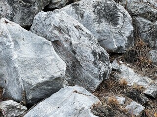 A group of big stones in the mountain