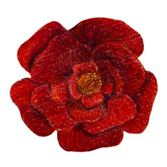 色鉛筆で描いた椿