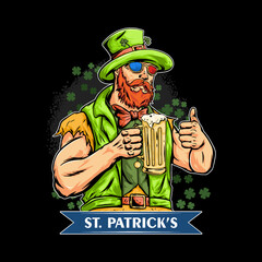 St. Patrick's Day Party with the Big Man theme bringing a glass of beer