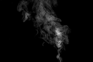 white smoke cloud with black background