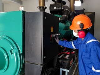 electrician working in a power station