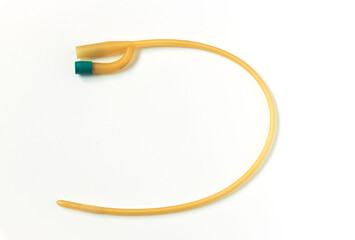 Foley catheter on white background
