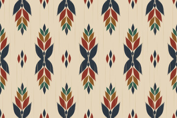 Beautiful ikat seamless pattern. Ethnic oriental style. Design for background, illustration, wrapping, clothing, batik, fabric, embroidery.