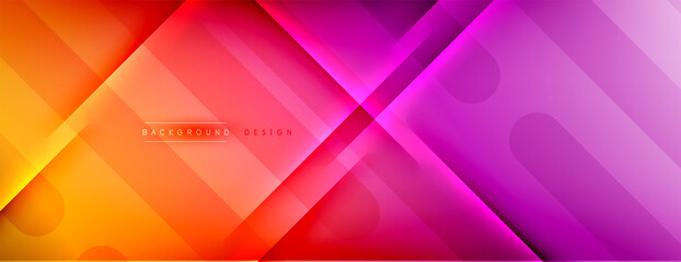 Fototapeta premium Abstract background - lines composition created with lights and shadows. Technology or business digital template. Trendy simple fluid color gradient abstract background with dynamic