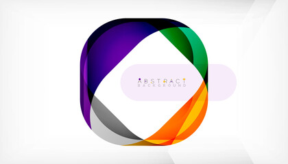 Abstract square shape with overlapping waves, minimal geometric background. Vector Illustration For Wallpaper, Banner, Background, Landing Page