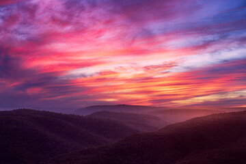 sunset over the mountains