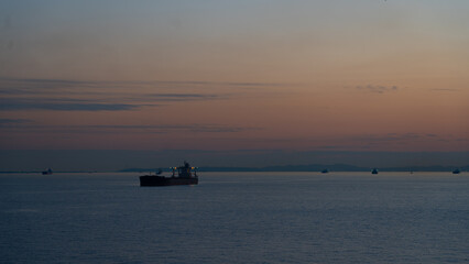 View of Tokyo Bay at dusk