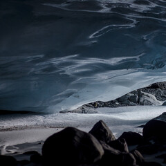 Ice cave under glacier in Alaska