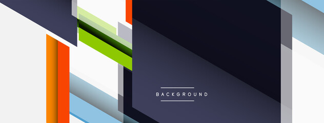 Vector background. Abstract overlapping color lines design with shadow effects. Illustration for wallpaper banner background or landing page