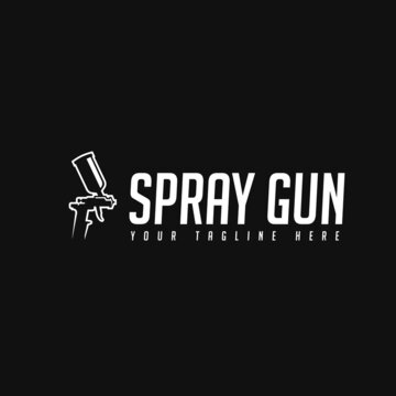 spray gun logo design. logo templates. dark background Stock Vector | Adobe  Stock