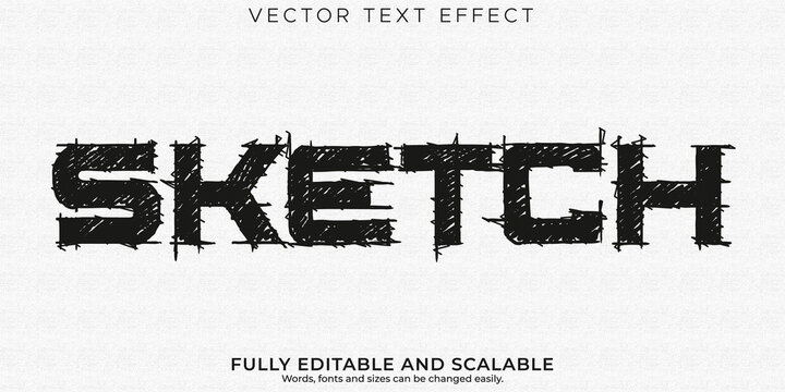Sketch text effect, editable architecture and logo text style