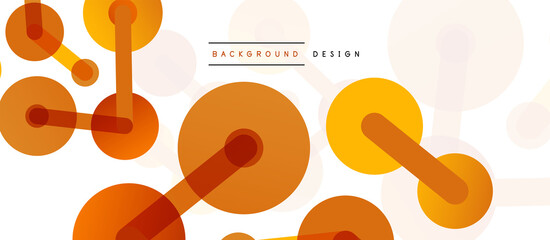 Abstract background. Round dots connected by lines. Trendy techno business template for wallpaper, banner, background or landing