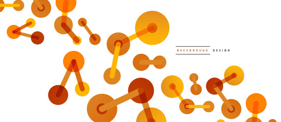 Abstract background. Round dots connected by lines. Trendy techno business template for wallpaper, banner, background or landing