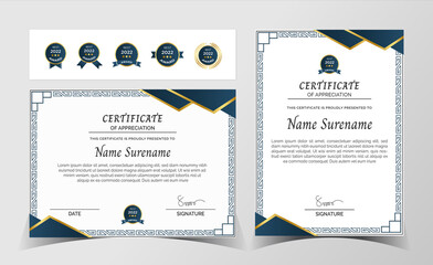 Premium certificate of achievement template,