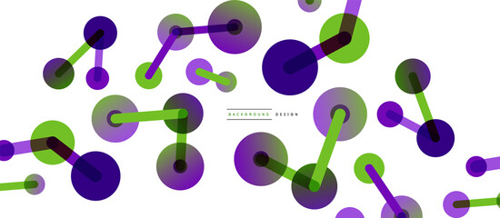 Line points connections geometric abstract background. Circles connected by lines. Trendy techno business template for wallpaper, banner, background or landing