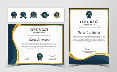 Certificate of Appreciation template, certificate of achievement, awards diploma template.