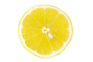 lemon slice with grain on white isolated background. Sour fruit