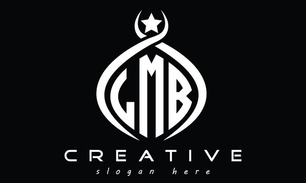 LMB three letters monogram curved oval initial logo design, minimalist modern creative logo, vector template
