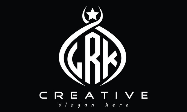 LRK three letters monogram curved oval initial logo design, minimalist modern creative logo, vector template