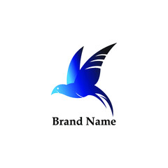 gradation blue bird logo for your product
