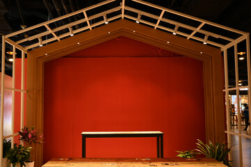 Interior red background wall