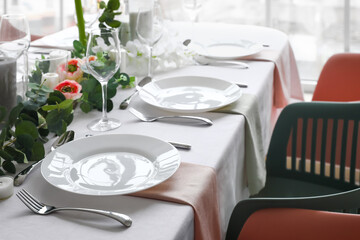 Stylish table setting in dining room