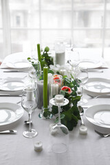 Stylish table setting in dining room